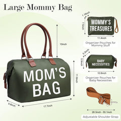 printe Mom's Bag showcases water-resistant fabric and wipe-clean interior for spill days