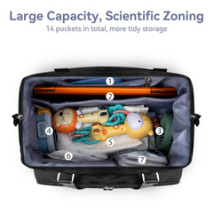 Pripher insulated bottle pockets keep drinks ready for on-the-go feeding.