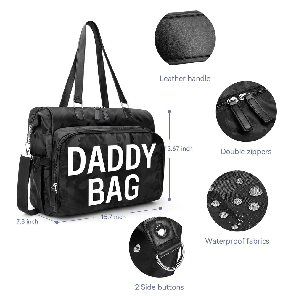 Pripher multiple pockets help organize diapers, wipes, and toys.