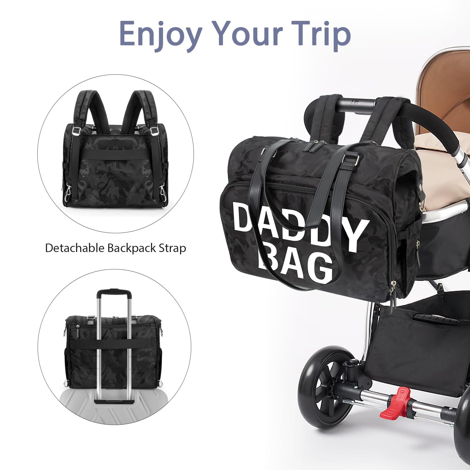 Pripher stroller clip enables hands-free transitions during walks.