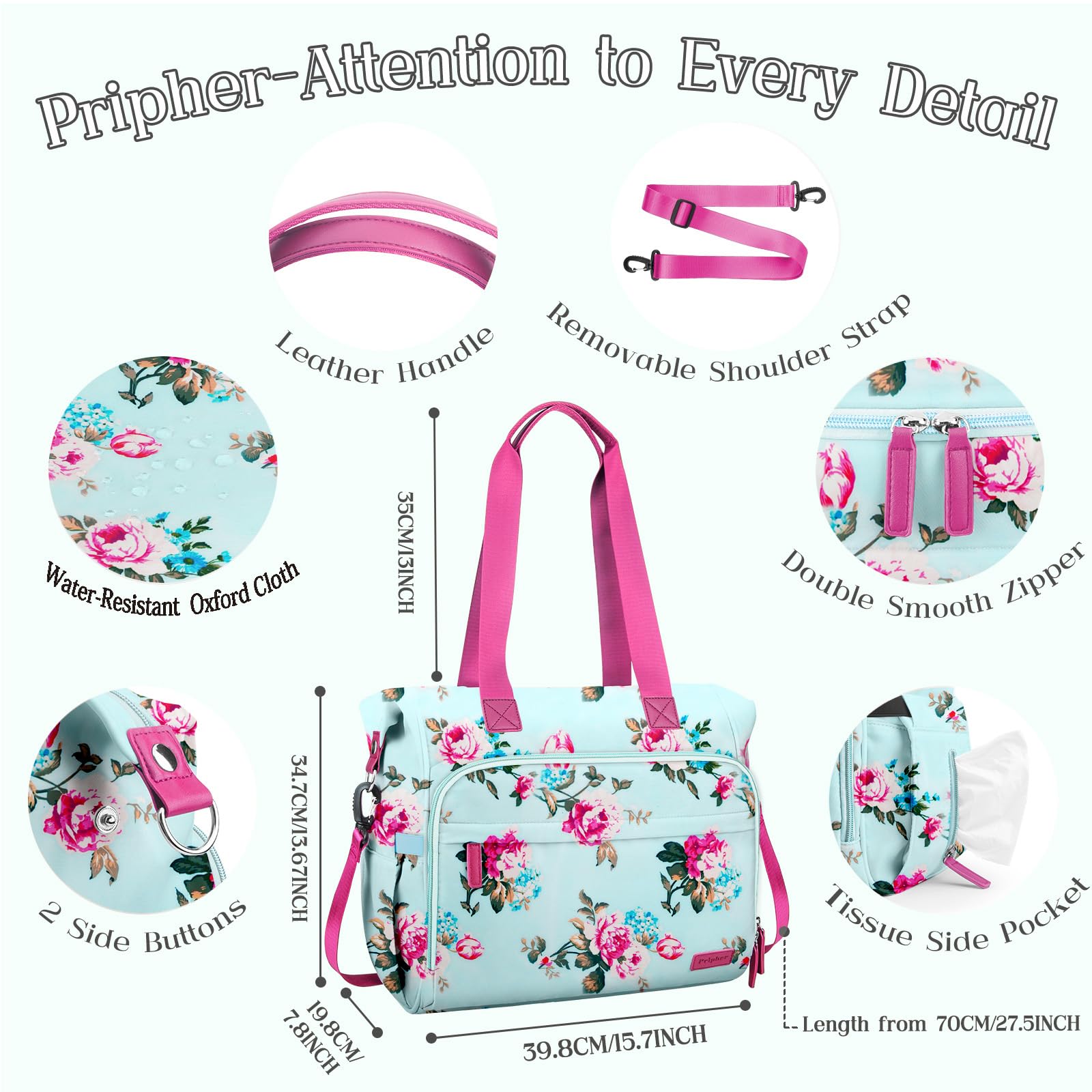 Front insulated bottle pockets ready for on-the-go feeding.