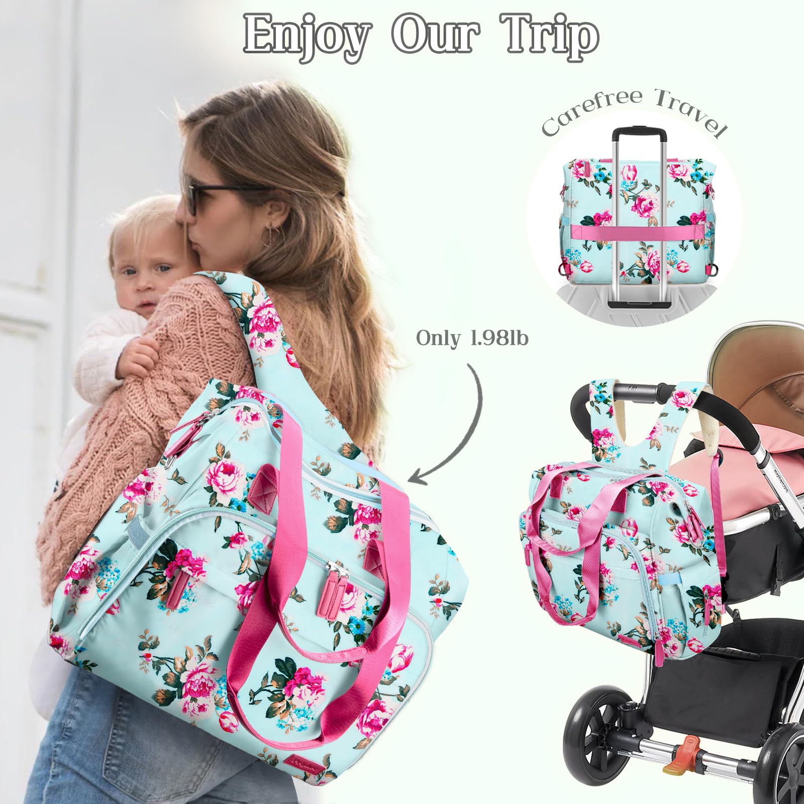 Adjustable Straps extended for tote, crossbody, or backpack wear.