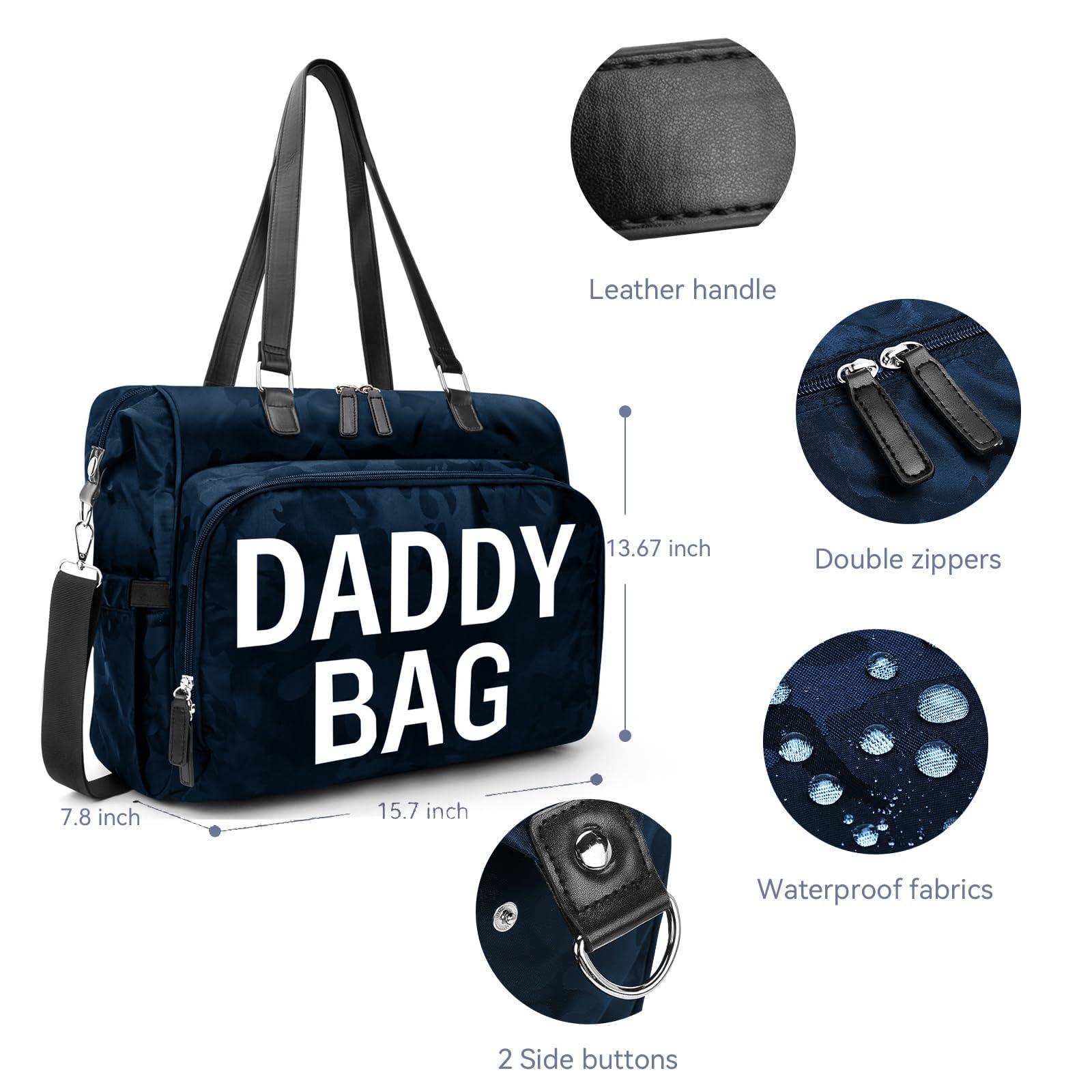 Pripher camo navy bag suits hospital or travel needs with extra space