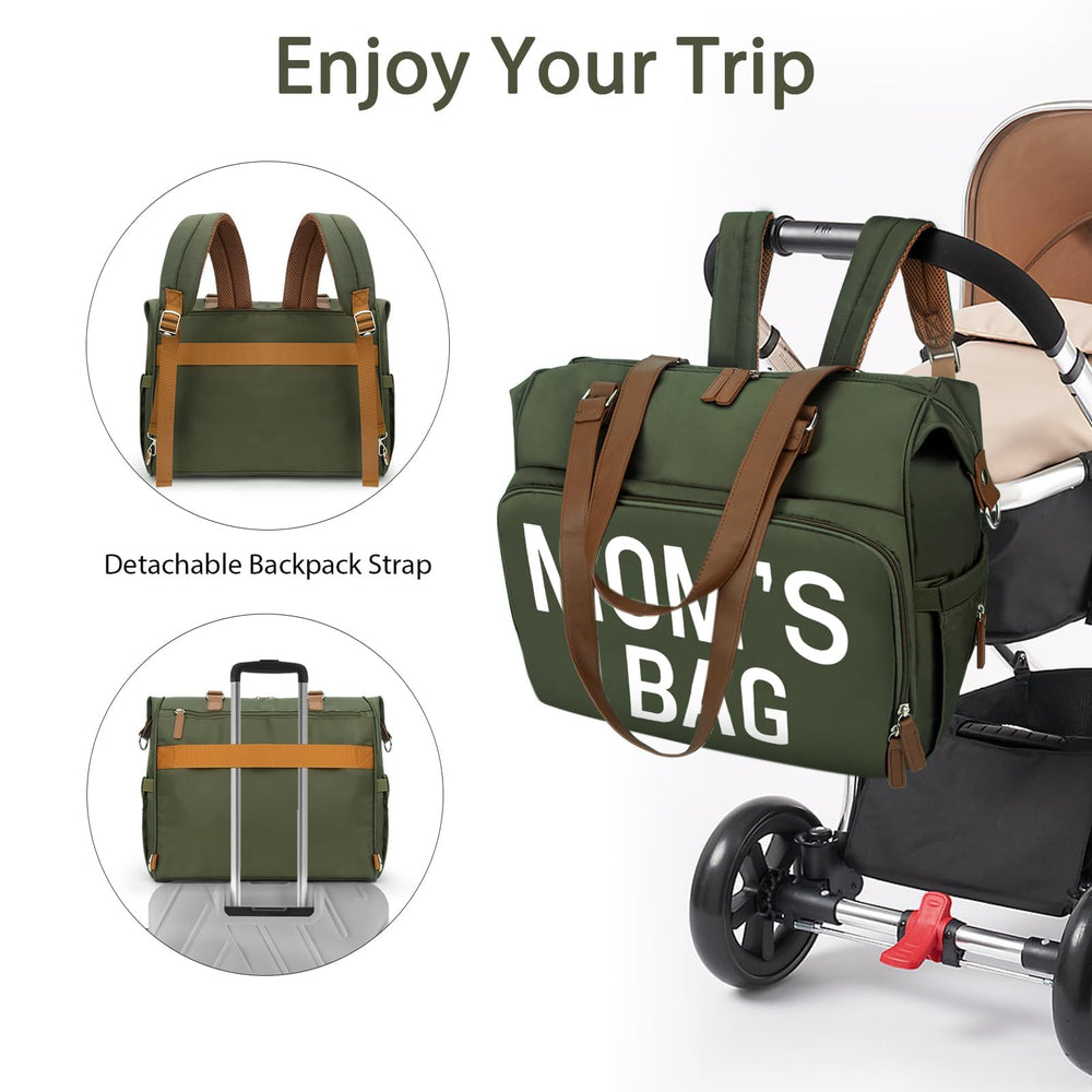 Pripher diaper bag tote with laptop pocket, ideal for hospital or work trips