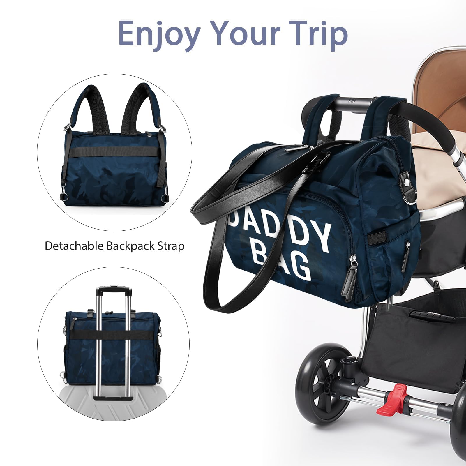Pripher tote has wide opening for quick access to wipes and essentials