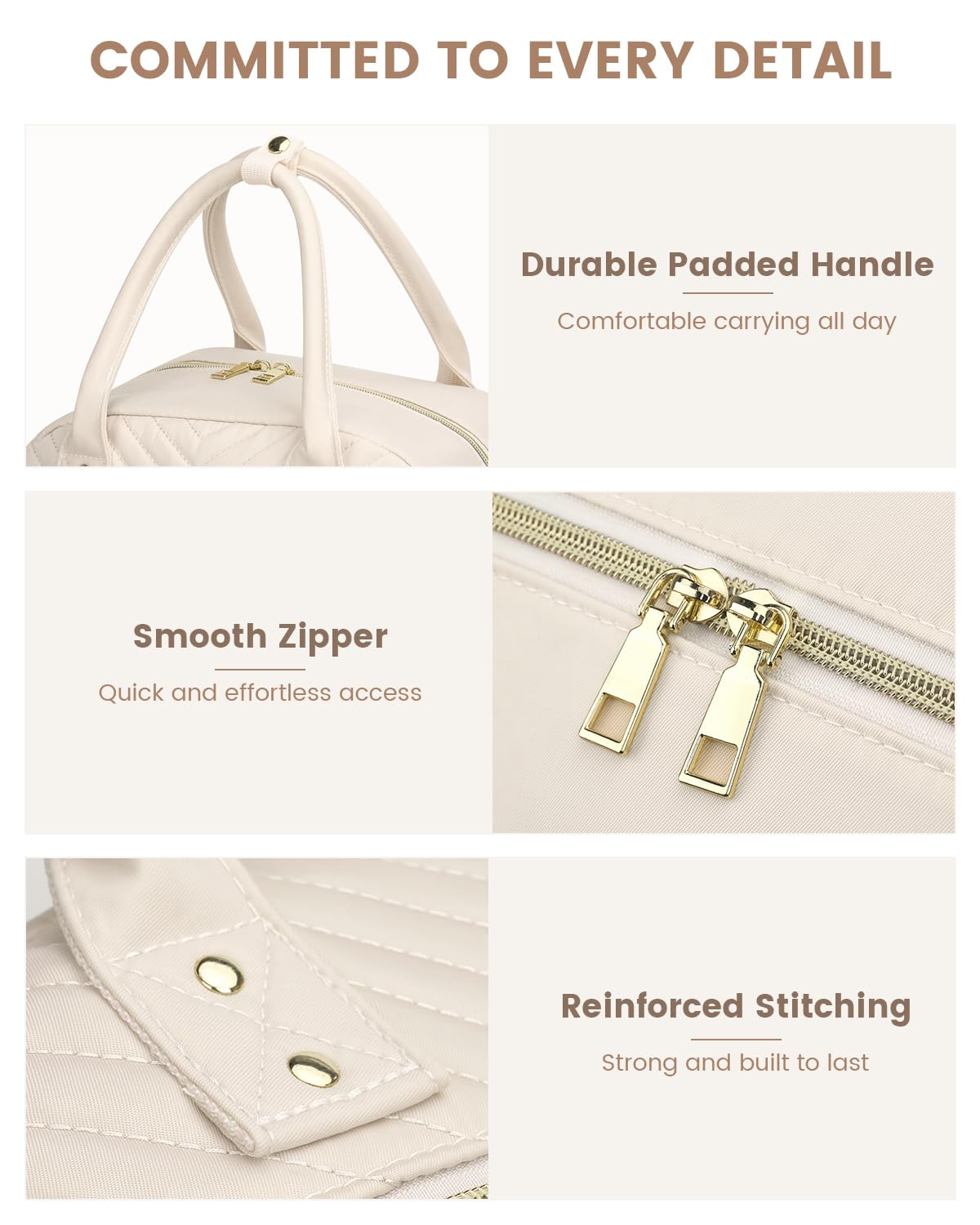 Pritent diaper bag in L-Beige, a practical gift for new parents.