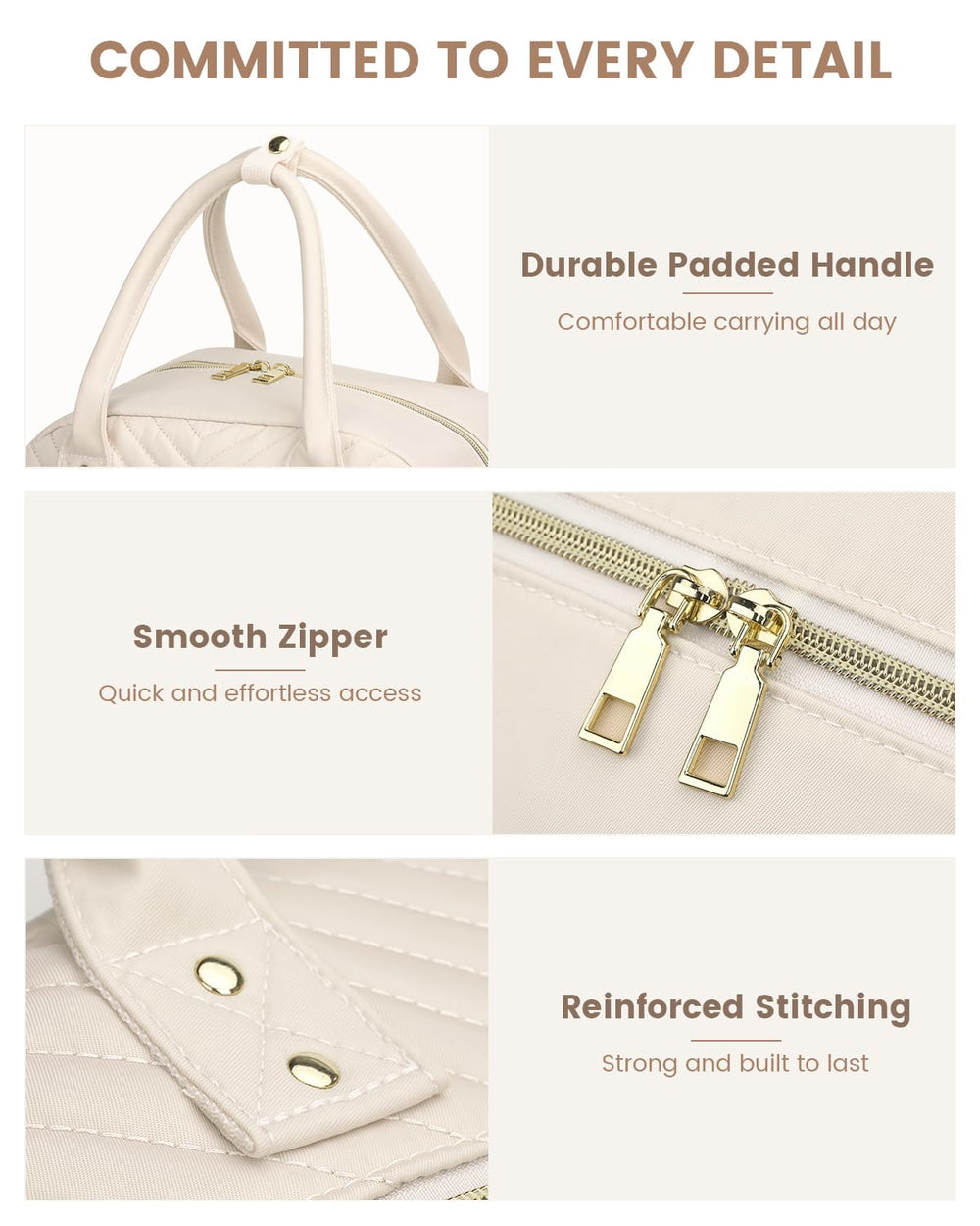 Pritent diaper bag in L-Beige, a practical gift for new parents.