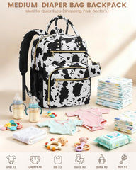 Pritent diaper bag backpack with multiple pockets keeps bottles, wipes, and diapers sorted.