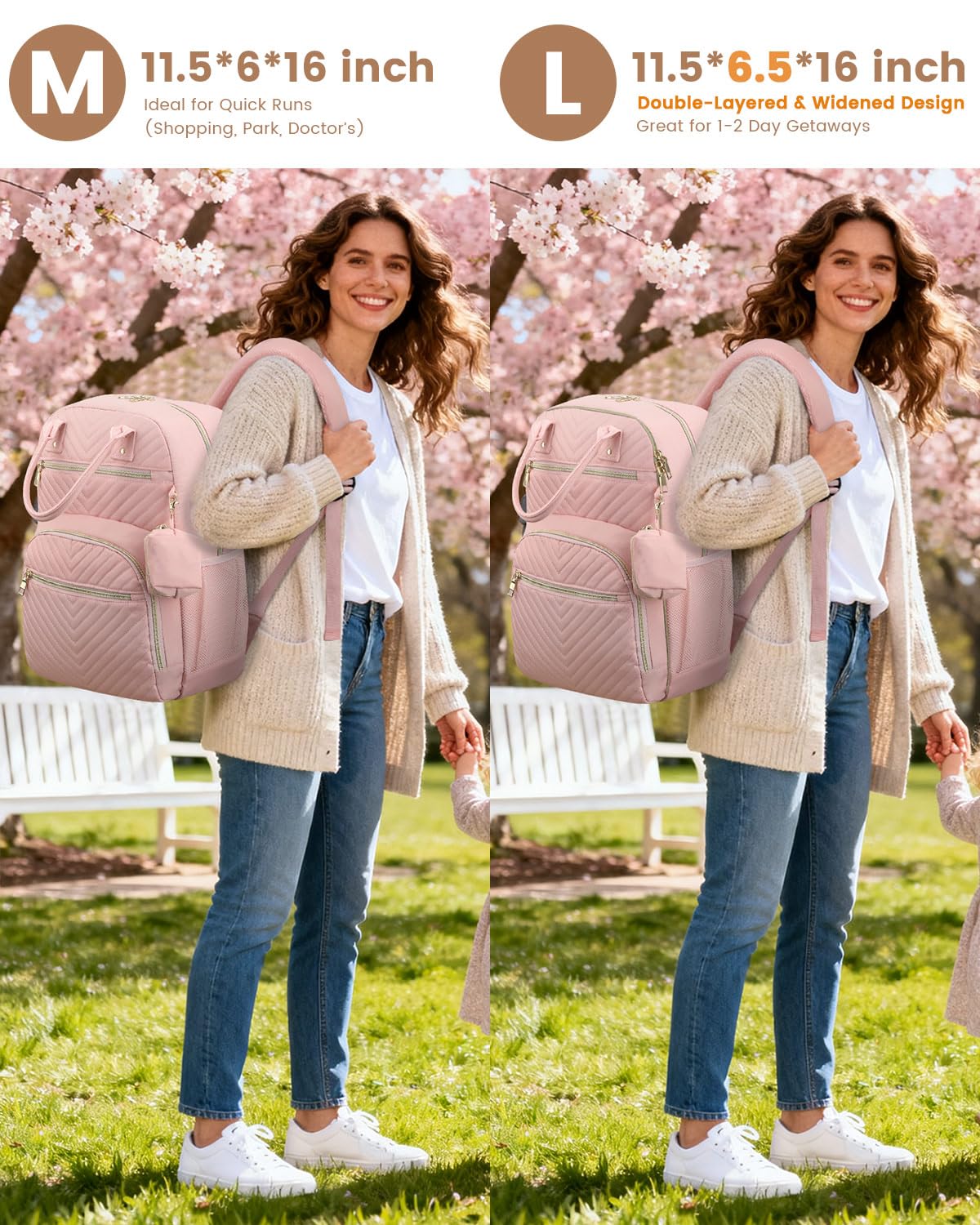 Pritent diaper bag backpack with organized pockets makes on the go items easy to grab