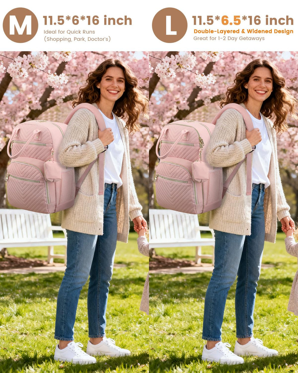 Pritent diaper bag backpack with organized pockets makes on the go items easy to grab