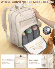 Pritent bag with integrated pacifier case for tidy storage.