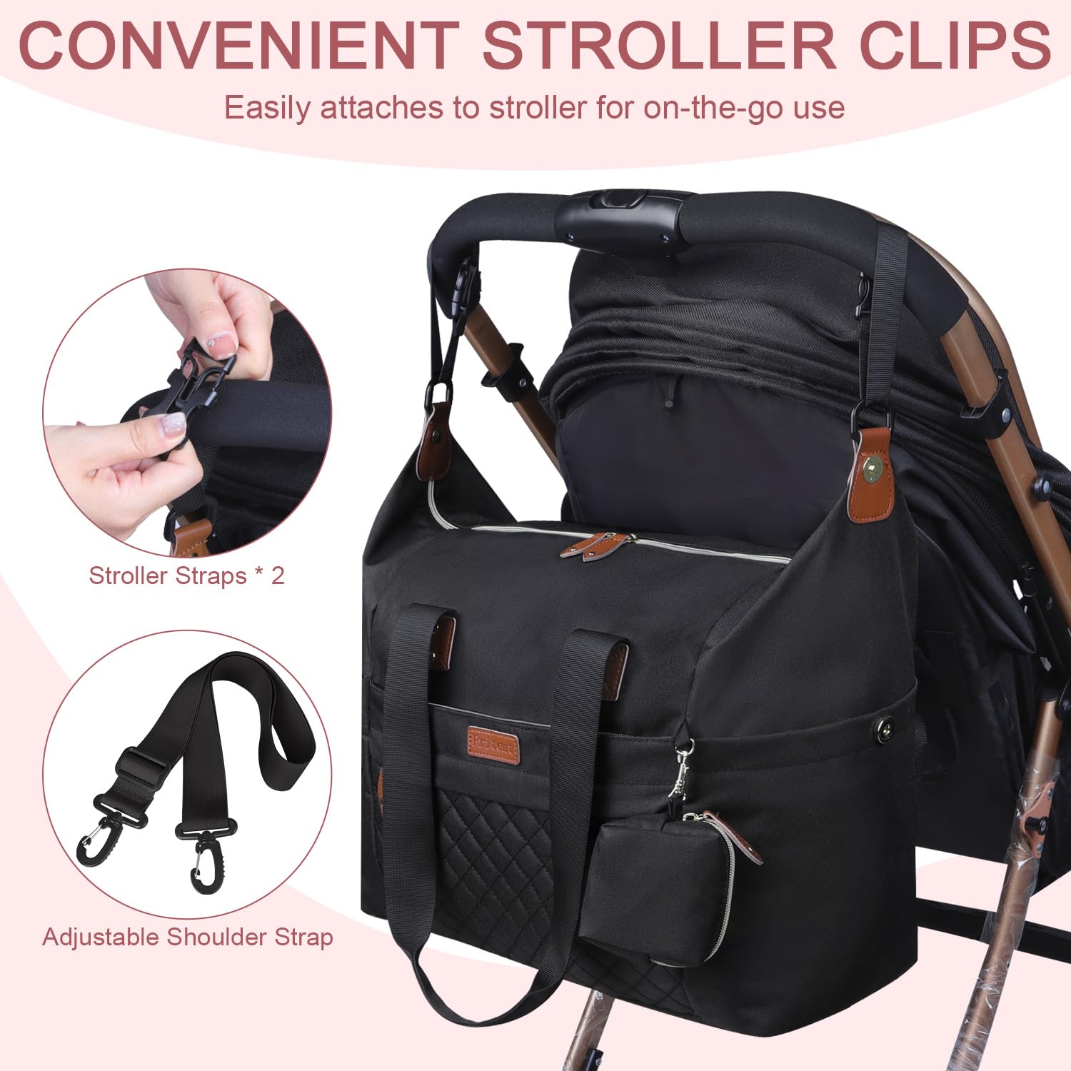 Pritent Diaper Bag Tote suited for hospital bag setup
