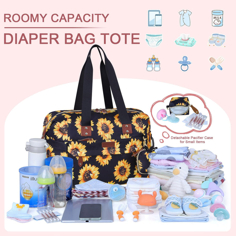 Pritent Diaper Bag Tote interior pockets for bottles and snacks