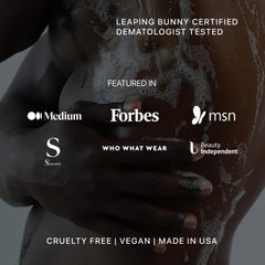 PRIVATES foamy lather on hand demonstrates soft hydrating cleanse