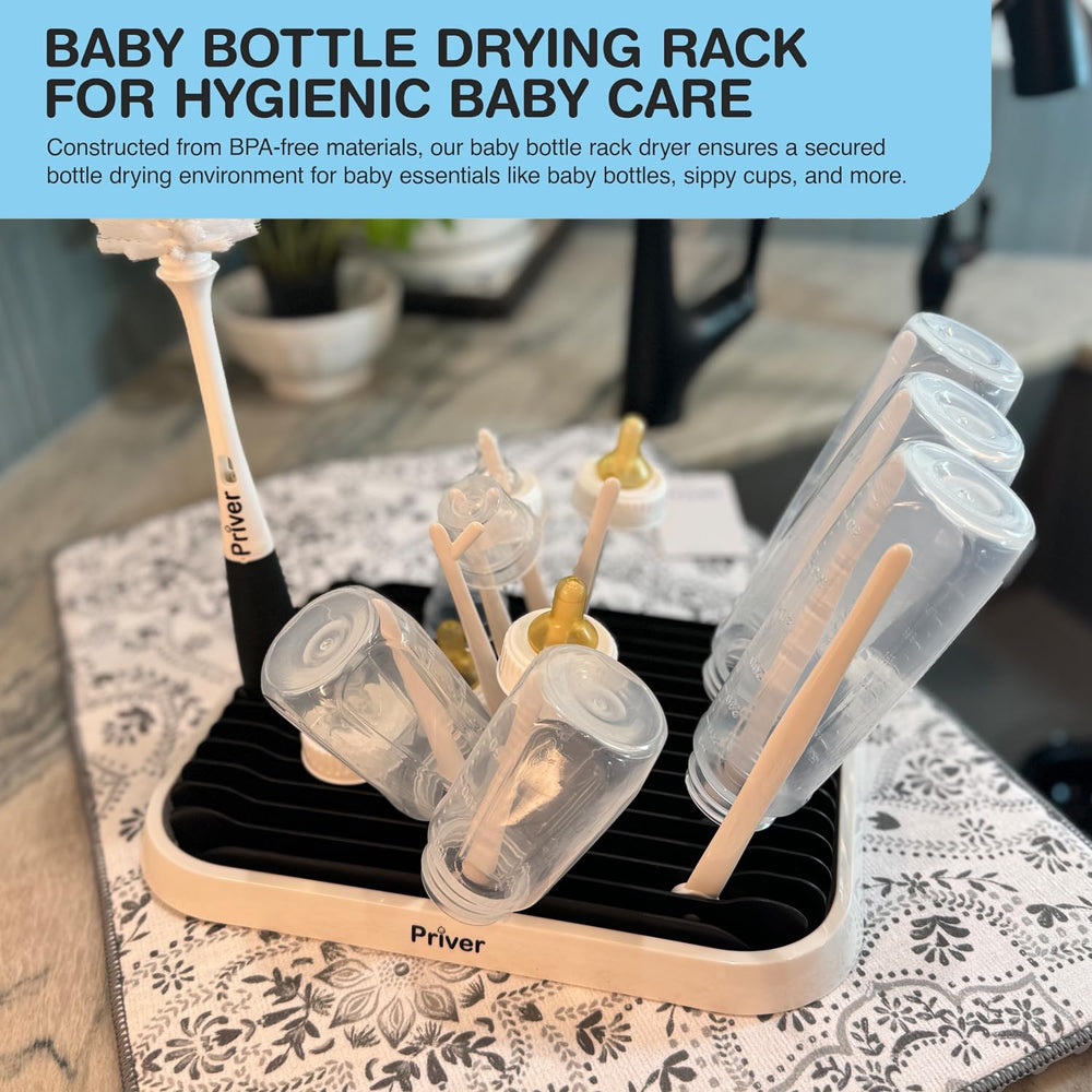 Priver drying rack made from BPA-free materials for safe use.