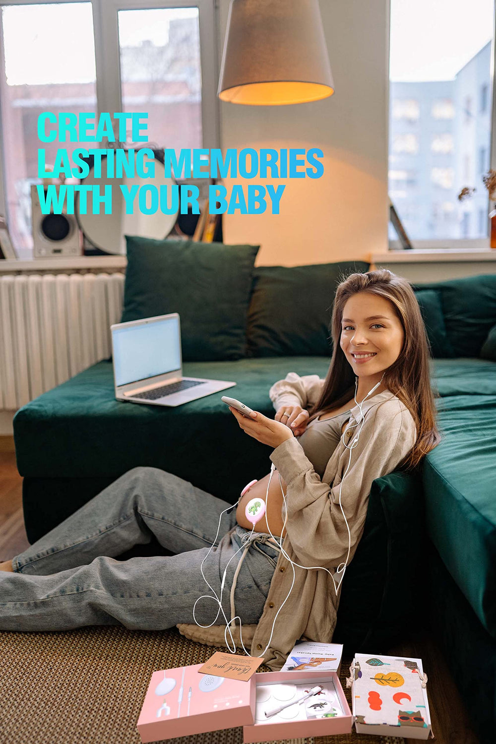 Prnaiev belly headphones attachment with adhesives holds securely during movement.