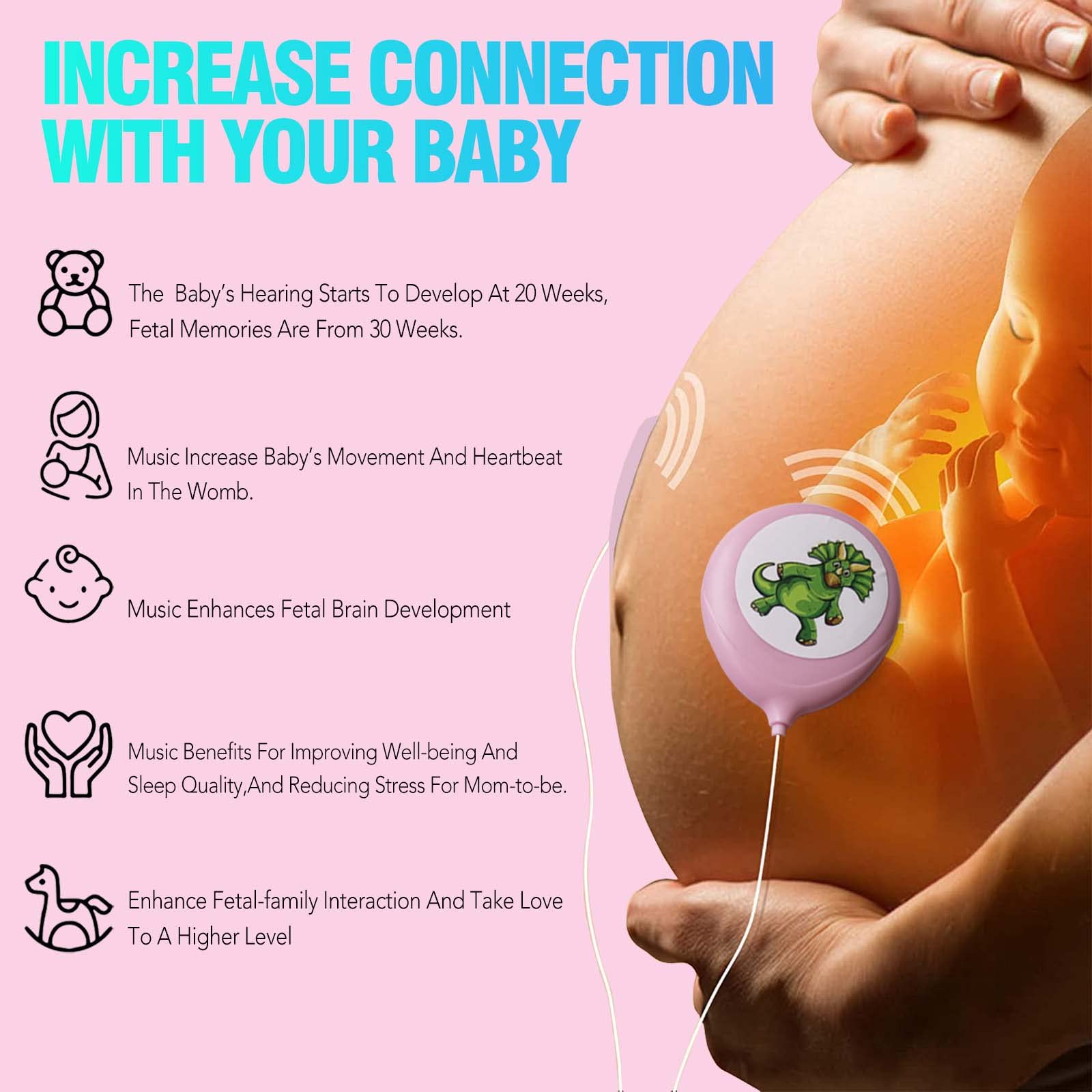 Prnaiev baby bump headphones demonstrate a complete kit and cozy design.