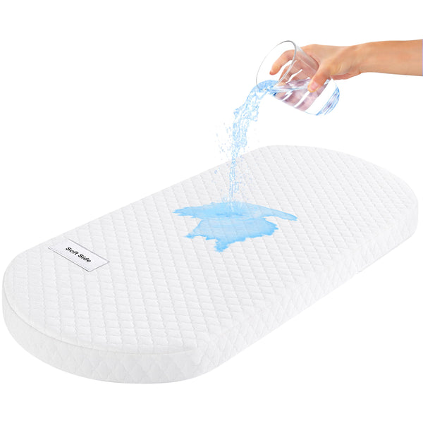 Pro Goleem baby bassinet mattress pad with edge-to-edge fit for secure sleep.