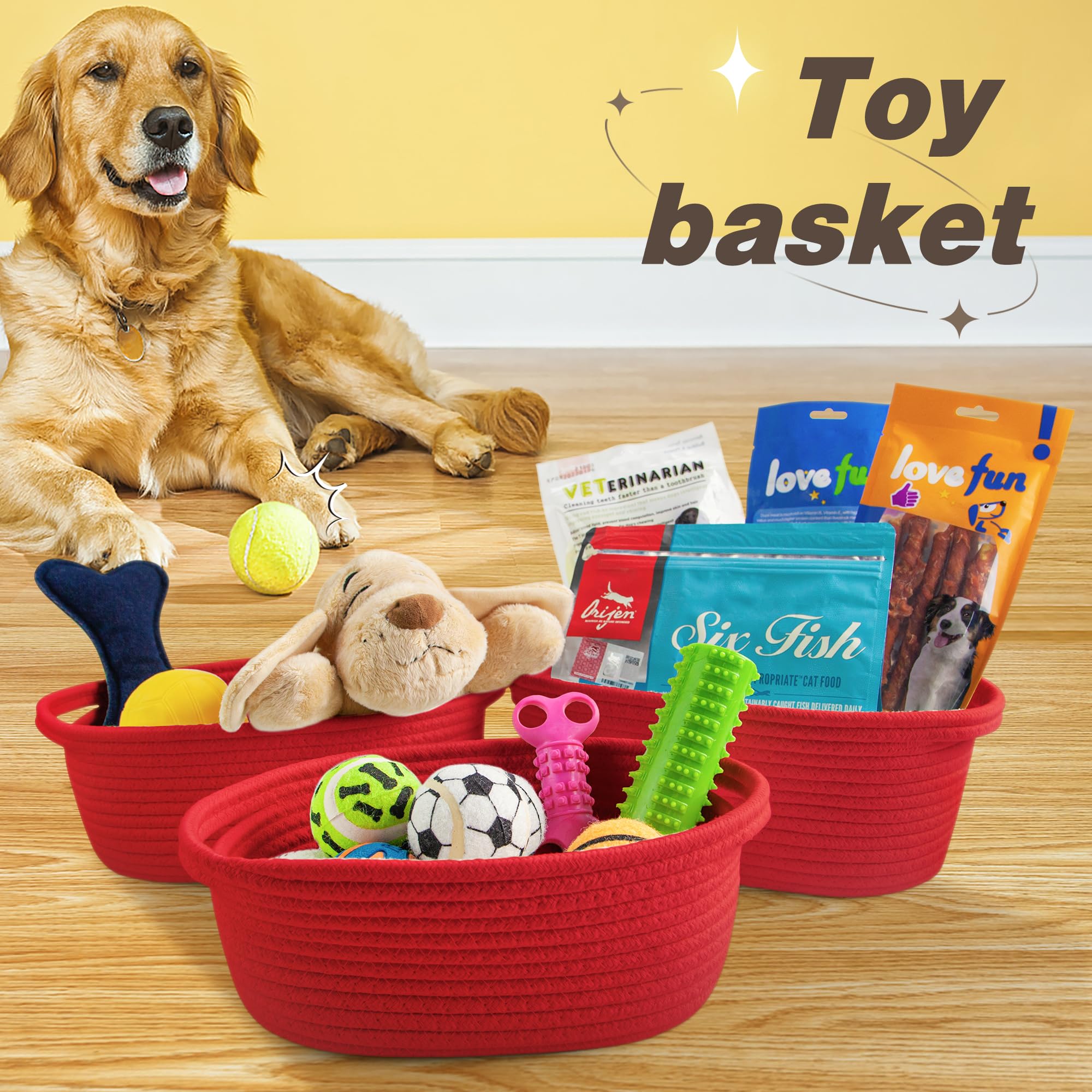Pro Goleem baby toy basket with handles for tidy playtime storage.