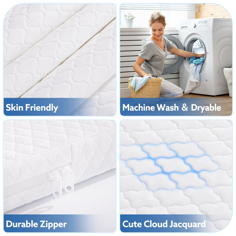 Pro Goleem waterproof, noiseless cover keeps sleeping surface quiet.