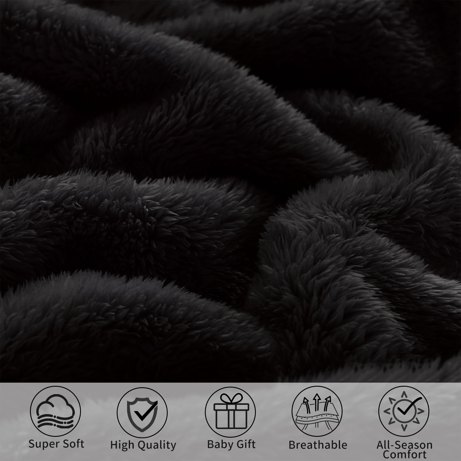 Pro Goleem black baby blanket enhancing nursery decor