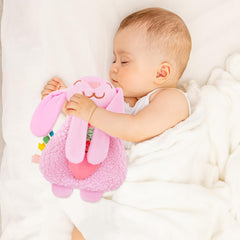 Pro Goleem Bunny Lovey features crinkly sounds to boost auditory engagement during play.
