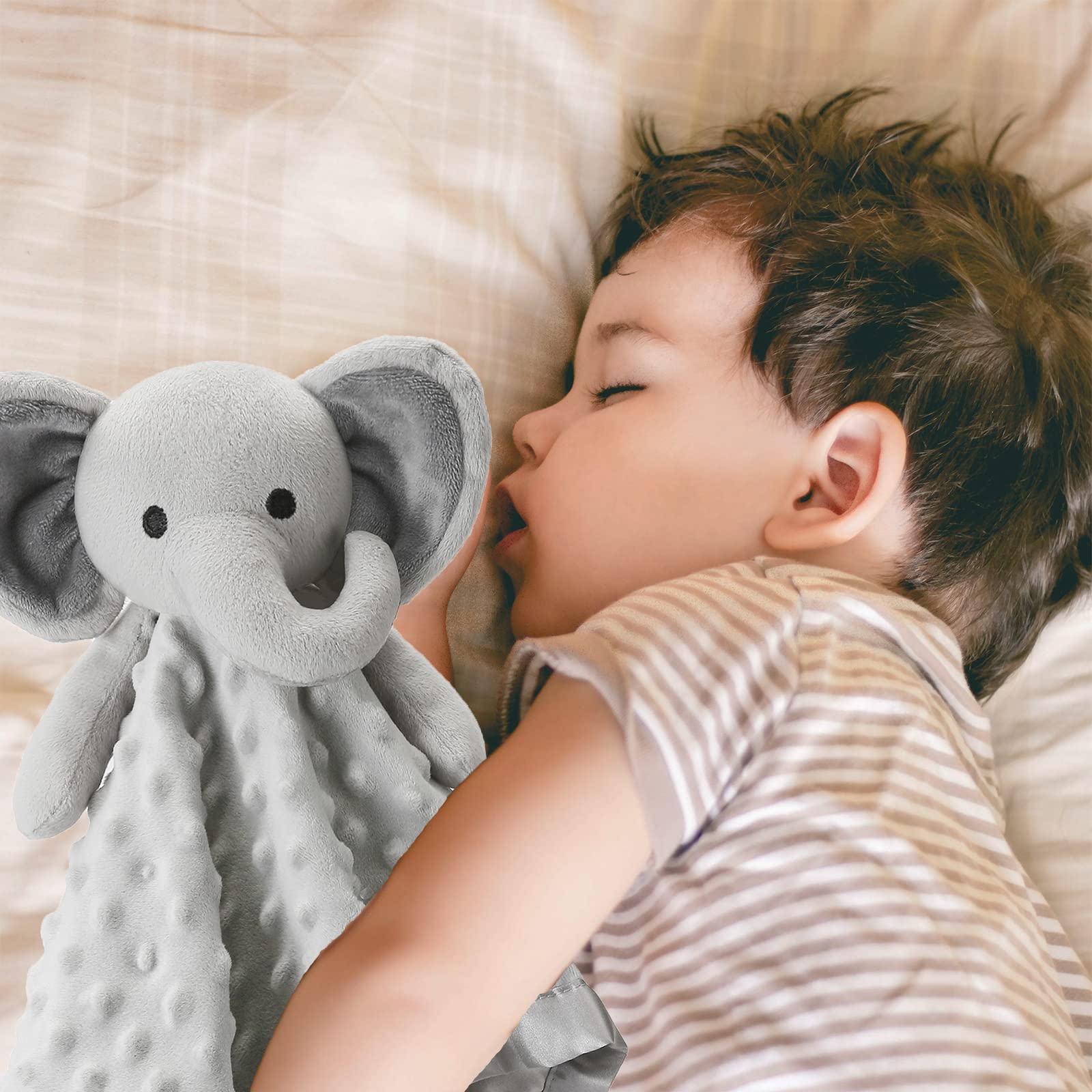 Pro Goleem Elephant Lovey gray blanket in ready gift packaging.