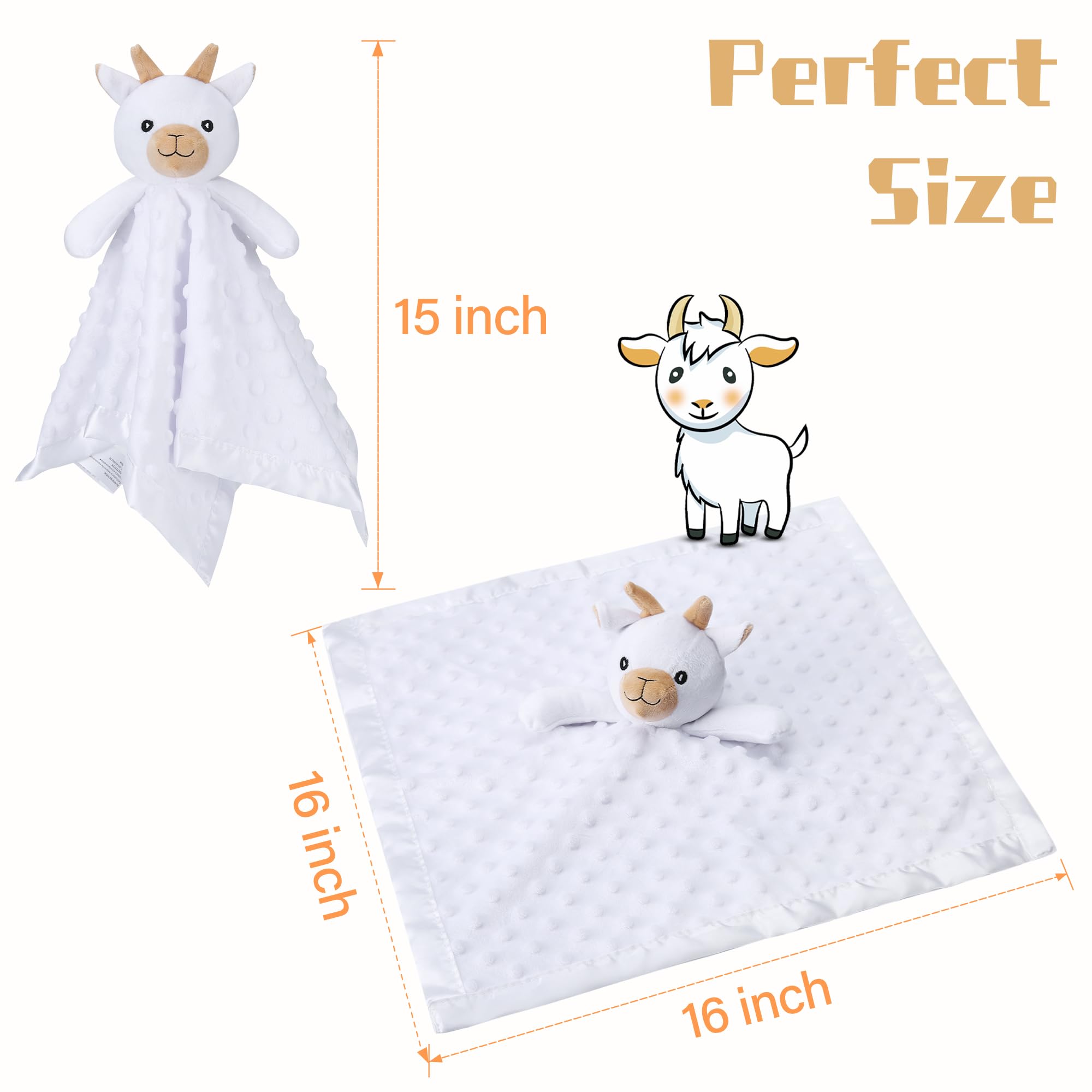 Cuddly baby toy with an adorable goat face