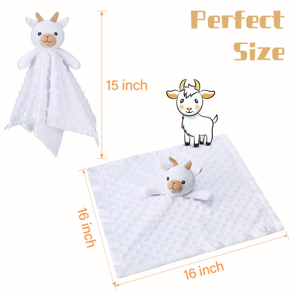 Cuddly baby toy with an adorable goat face