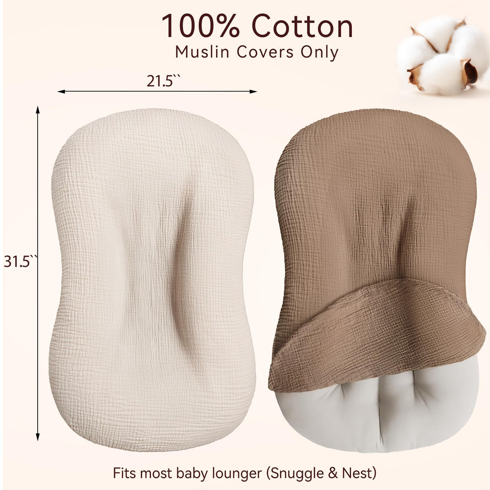 Pro Goleem muslin lounger cover beige in calm tones, pairs with any décor and stays soft.