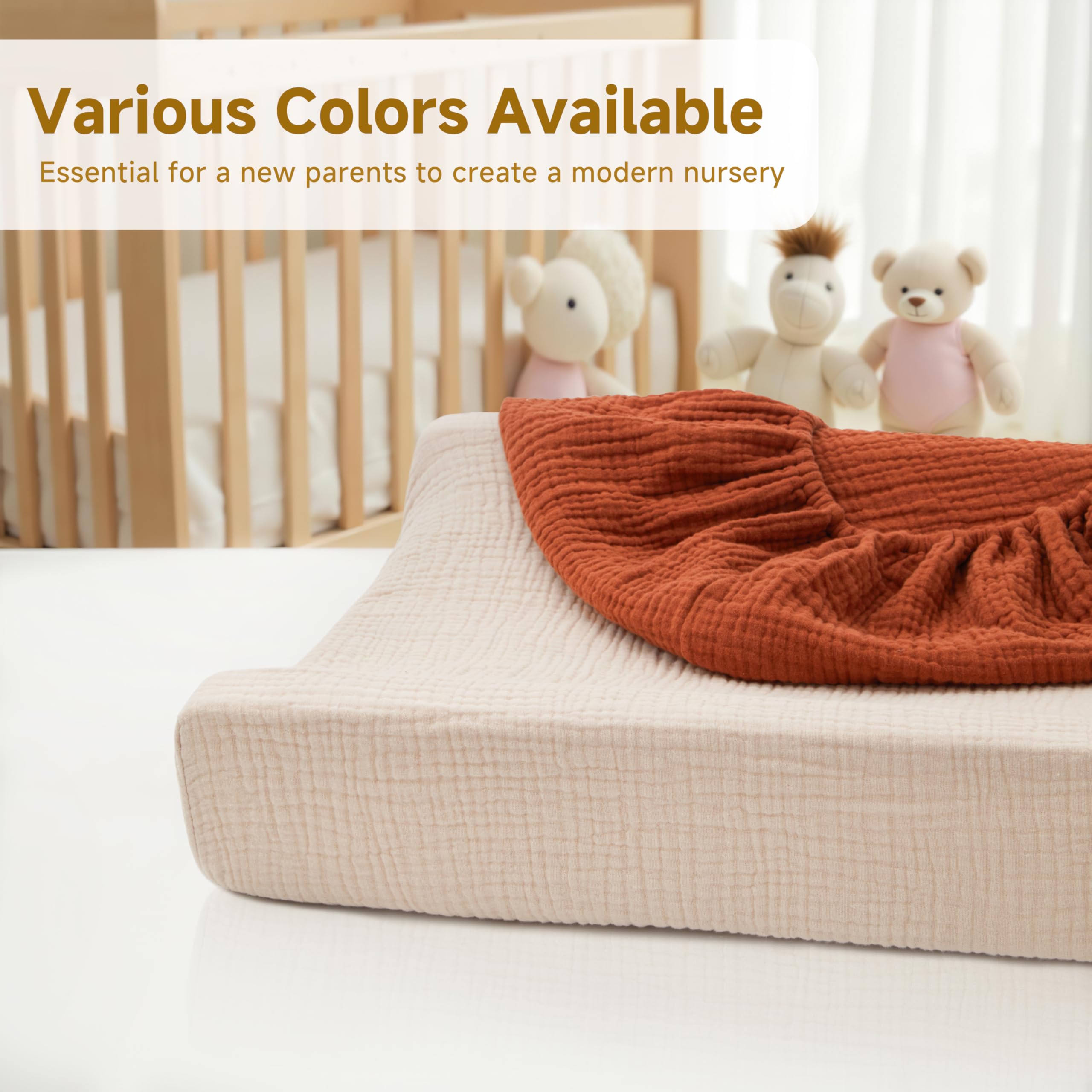 Pro Goleem muslin changing pad cover breathable texture for warmth regulation