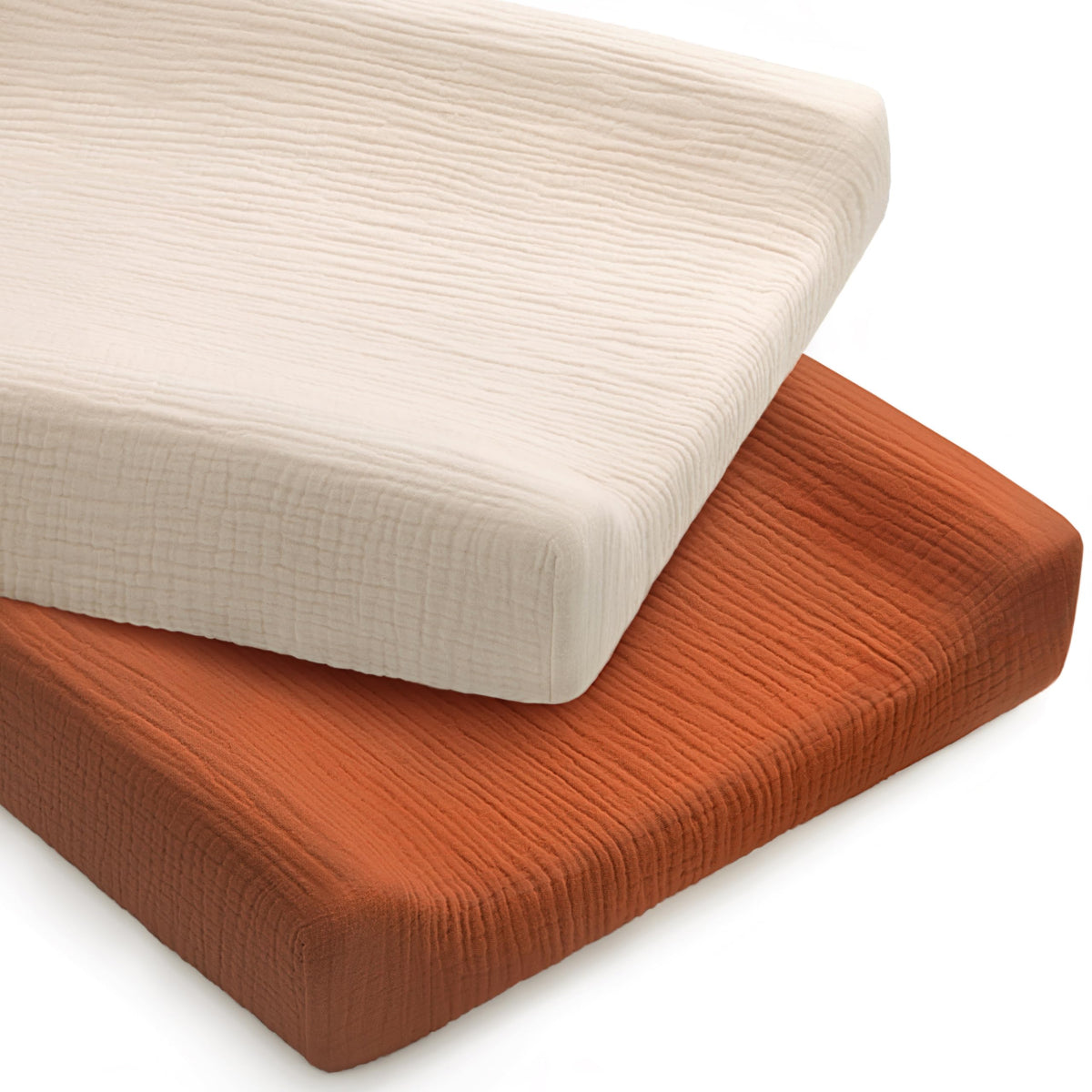 Pro Goleem muslin changing pad cover front view, soft breathable fabric for baby comfort