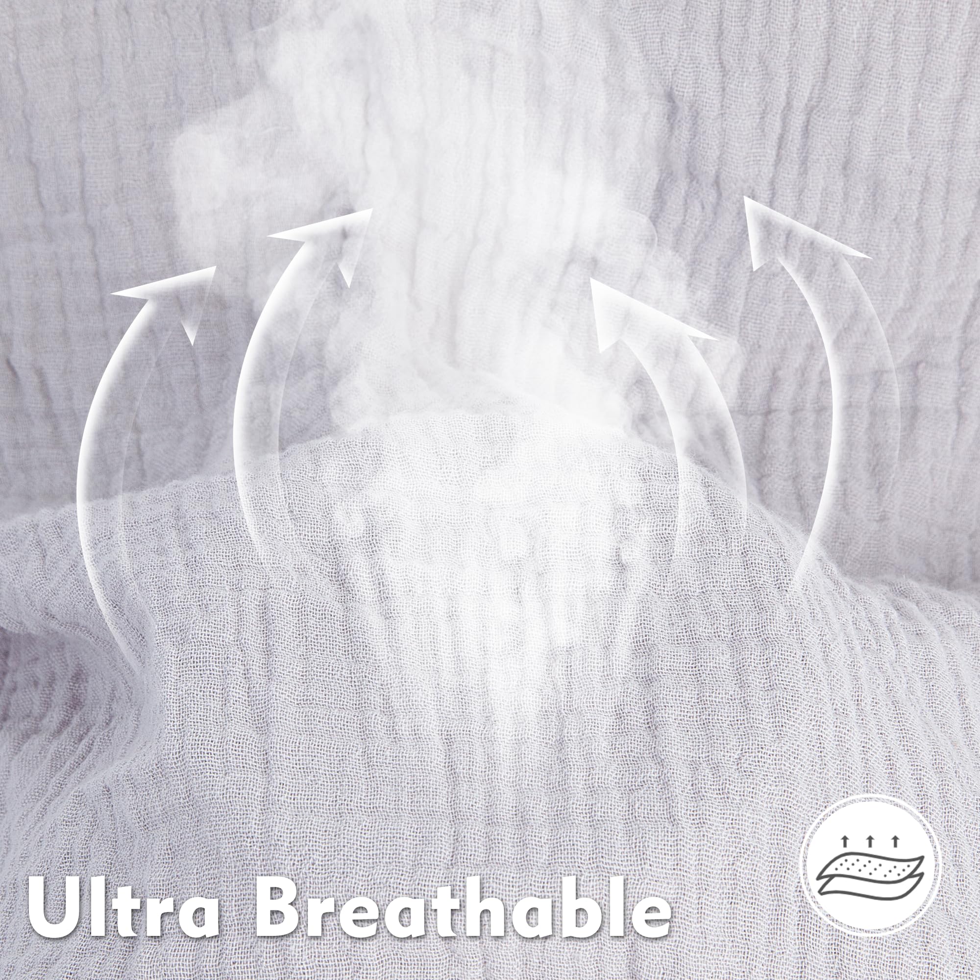 Pro Goleem muslin close-up texture showing hypoallergenic fabric for sensitive skin.