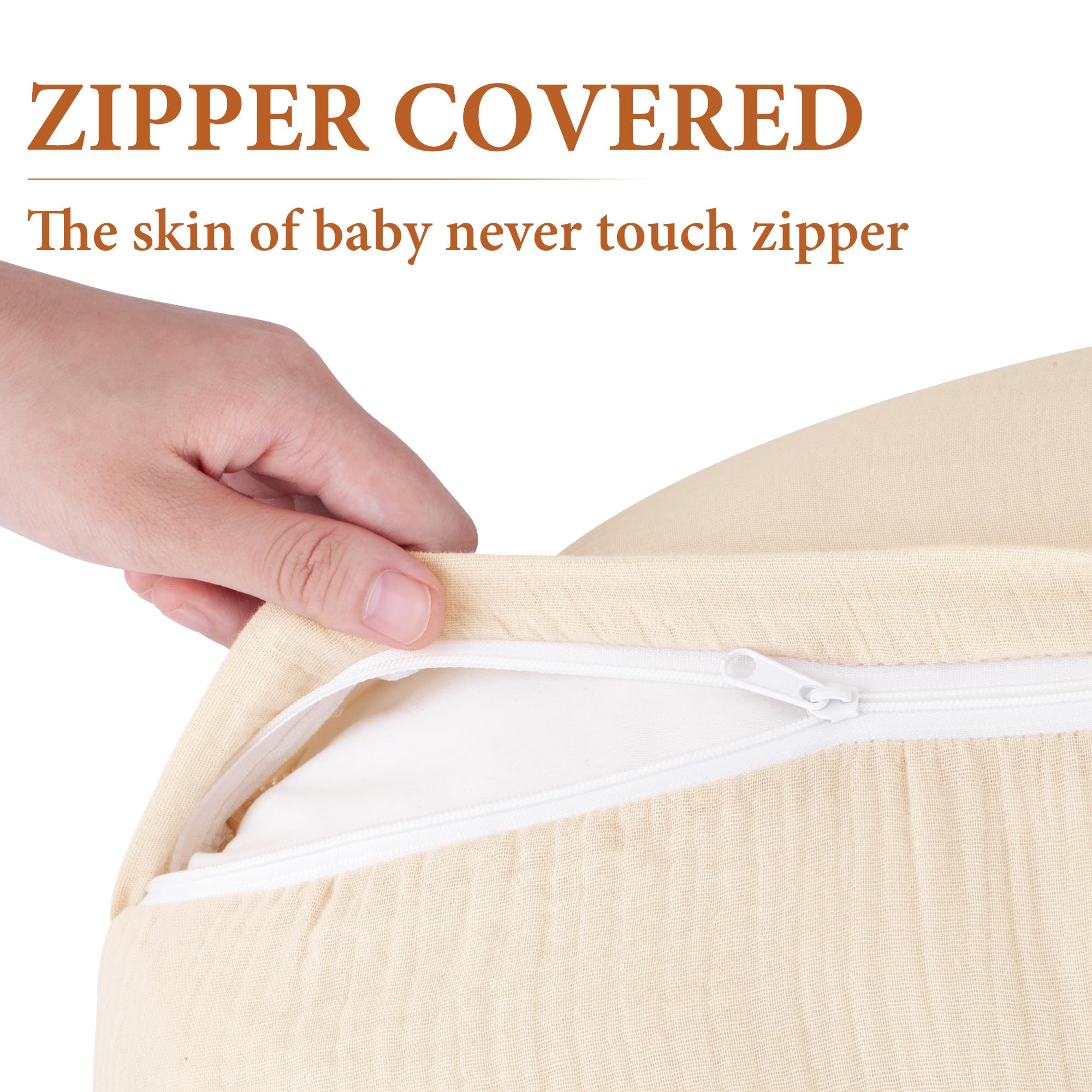 Soft texture detail of Pro Goleem muslin cover on breathable fabric