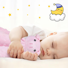 Close-up of Pro Goleem Pig Lovey fabric showing ultra-soft, safe material.