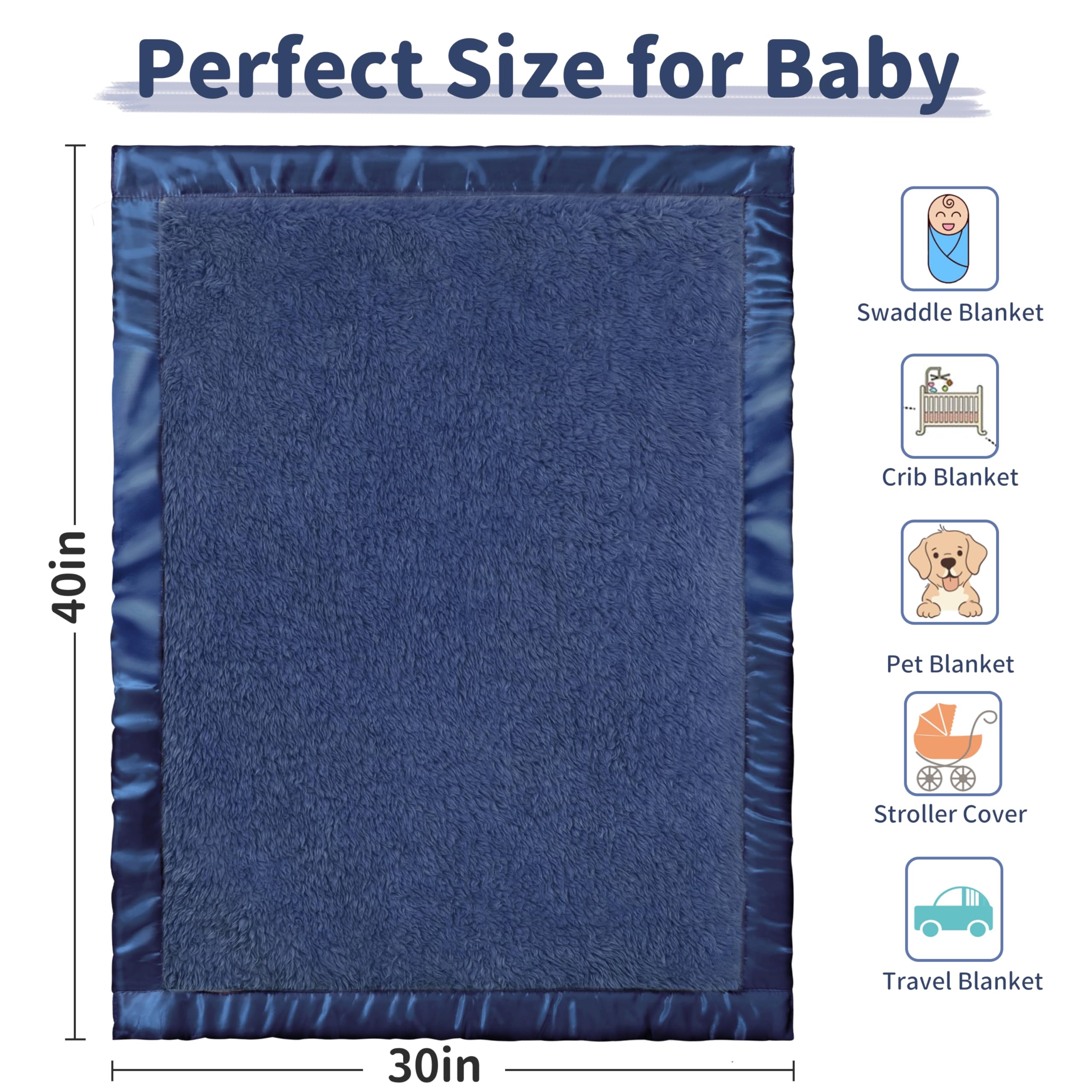 Pro Goleem satin border detail on navy blanket
