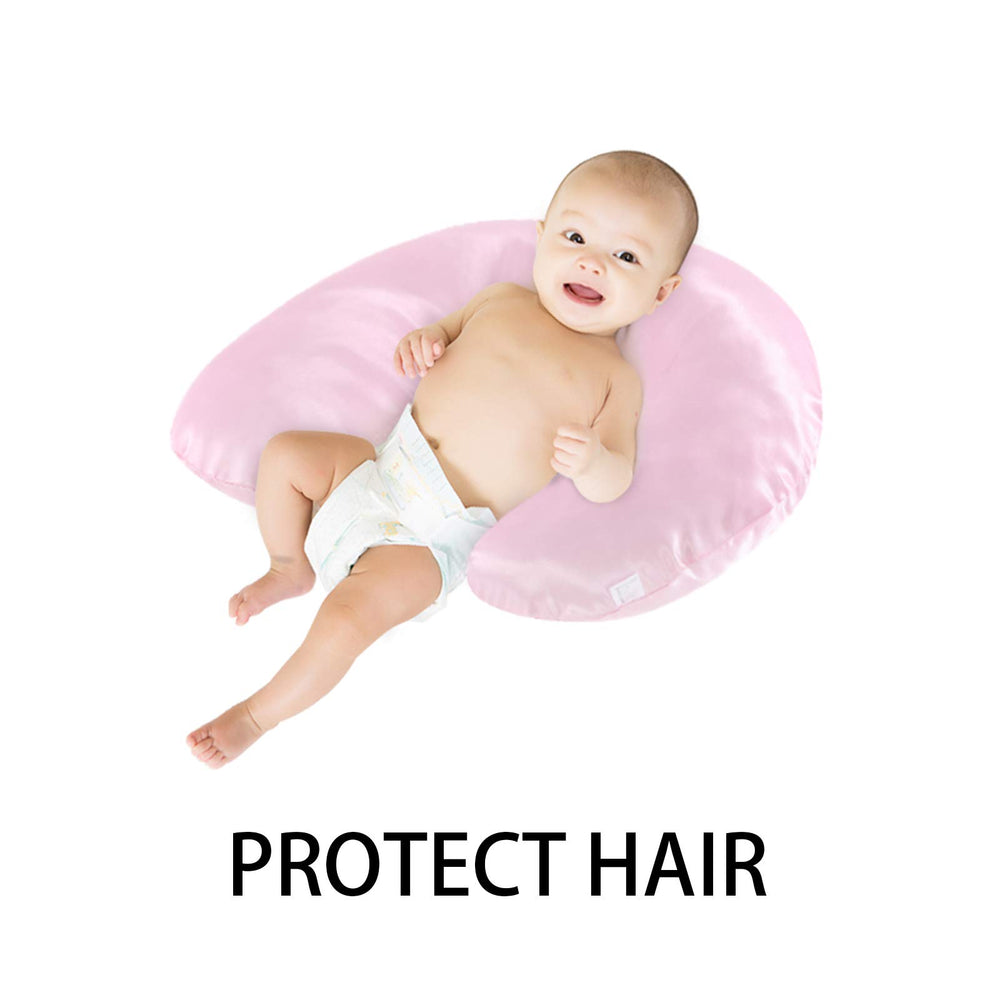 Pro Goleem pink satin cover, close-up texture indicating soft, smooth feel for baby comfort.