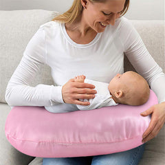 Pro Goleem satin pillow cover pink, fabric detail showing soft sheen and hair-friendly friction reduction.