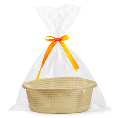 Pro Goleem small woven basket with gift bag and ribbon for easy gifting
