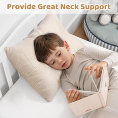 Hypoallergenic microfiber fill in Pro Goleem toddler pillow stays soft and lightweight