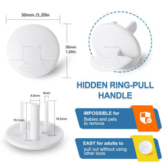 PRObebi outlet covers ring-pull handle closeup — easy removal for adults.