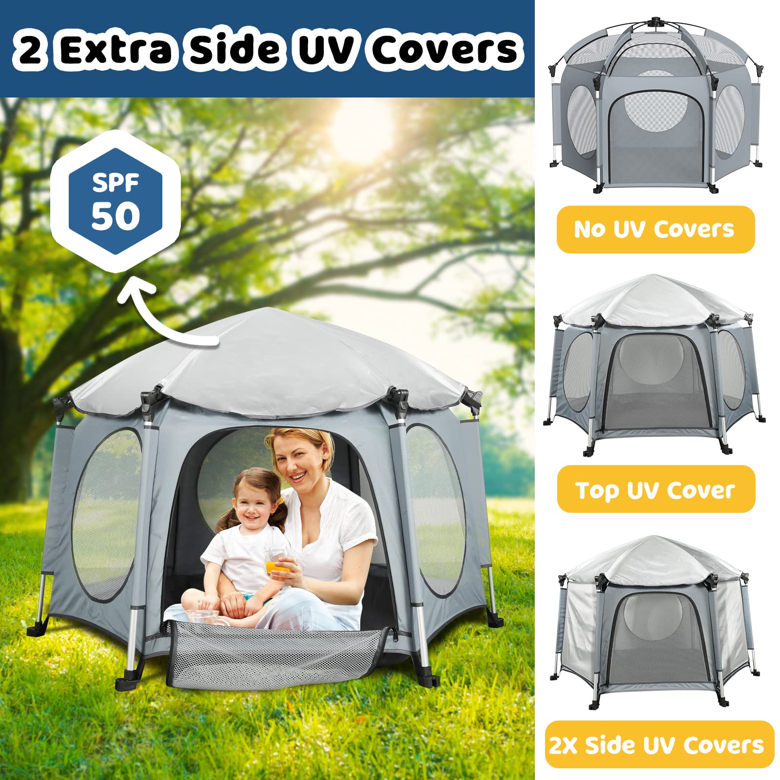 PRObebi large play area playpen offers room to crawl and explore