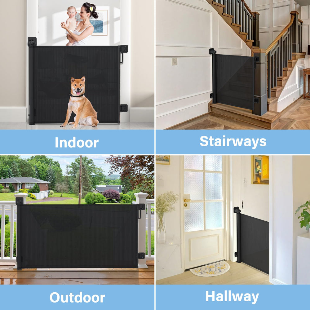 PRObebi retractable gate baseboard adjustment enables floor-friendly fit