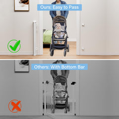 PRObebi gate baseboard-adjustment feature shown during installation.