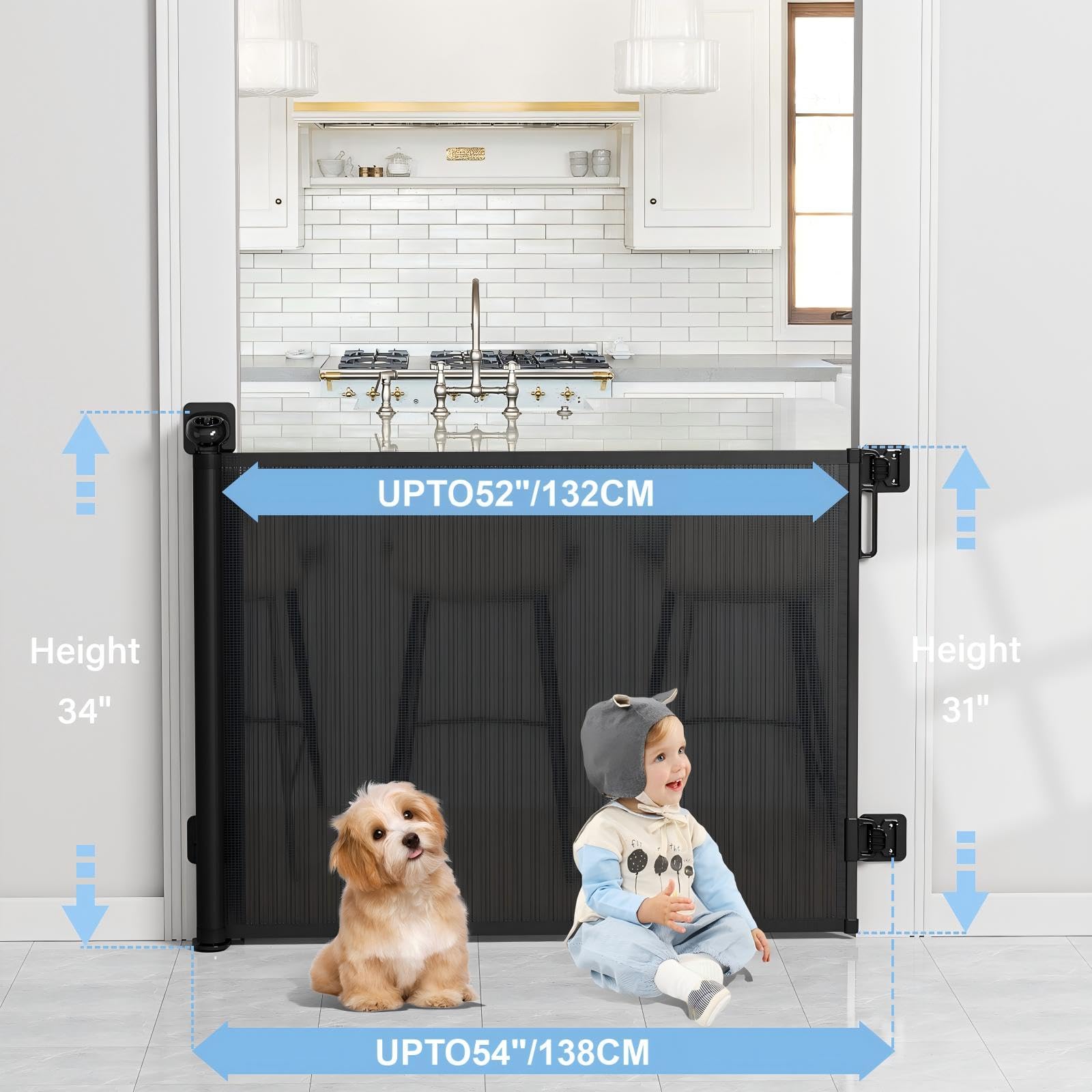 PRObebi retractable gate with double lock design for secure gating