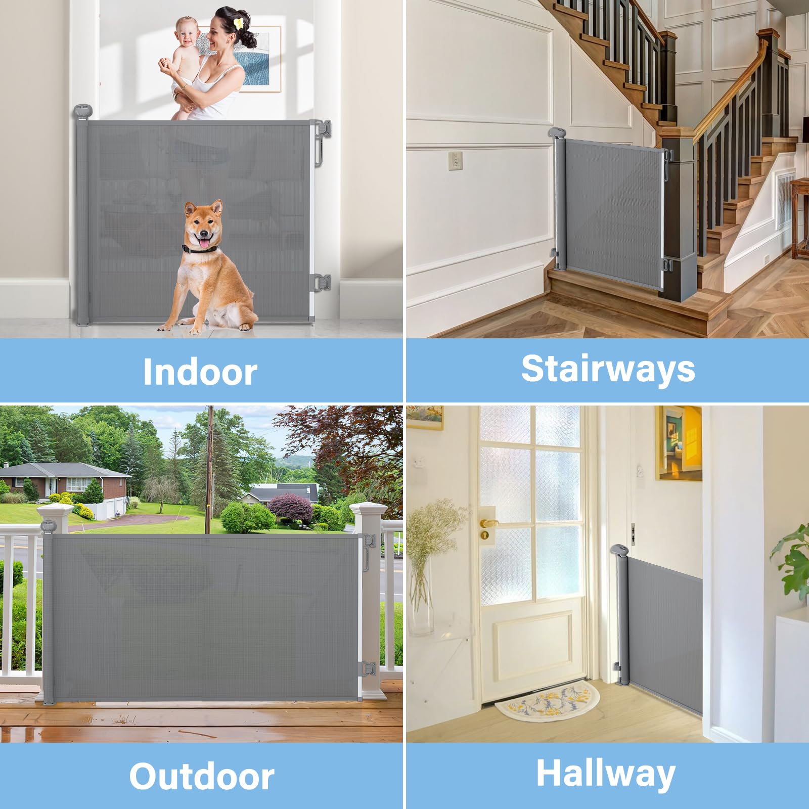 PRObebi retractable gate highlights no bottom rail design for safety