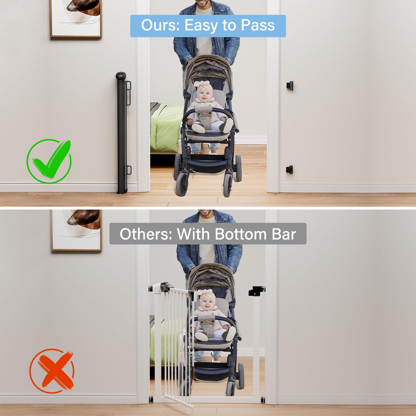 probebi retractable gate for outdoor deck keeps pets secure.