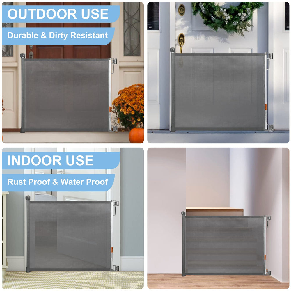 Gate positioned at stairs and doorways for versatile barrier coverage