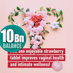 Probiotiv six clinically studied strains foster a balanced vaginal flora.