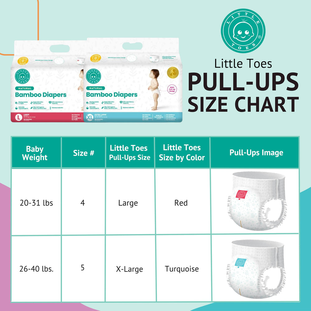 Products On The Go Little Toes diaper with stretchy cuffs for secure fit